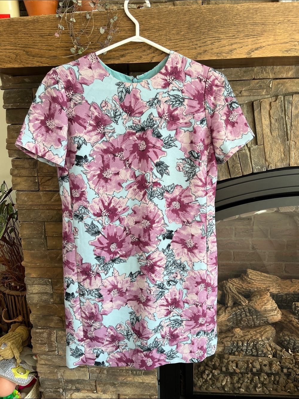 Babaton Pink and Aqua Floral Shift Dress